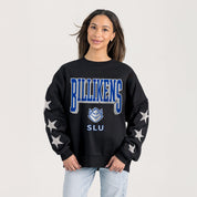 SAINT LOUIS BILLIKENS PURE VICTORY EMBELLISHED STAR SLEEVE CREWNECK PULLOVER