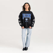 SAINT LOUIS BILLIKENS PURE VICTORY EMBELLISHED STAR SLEEVE CREWNECK PULLOVER