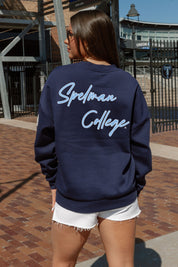 SPELMAN COLLEGE JAGUARS DEDICATION EMBELLISHED STAR SLEEVE CREWNECK PULLOVER