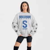 SPELMAN COLLEGE JAGUARS RESILIENCE STAR EMBELLISHED CREW SWEATSHIRT
