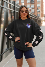 SAVANNAH STATE TIGERS DEDICATION EMBELLISHED STAR SLEEVE CREWNECK PULLOVER