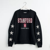 STANFORD CARDINAL VELOCITY STAR EMBELLISHED CREW SWEATSHIRT