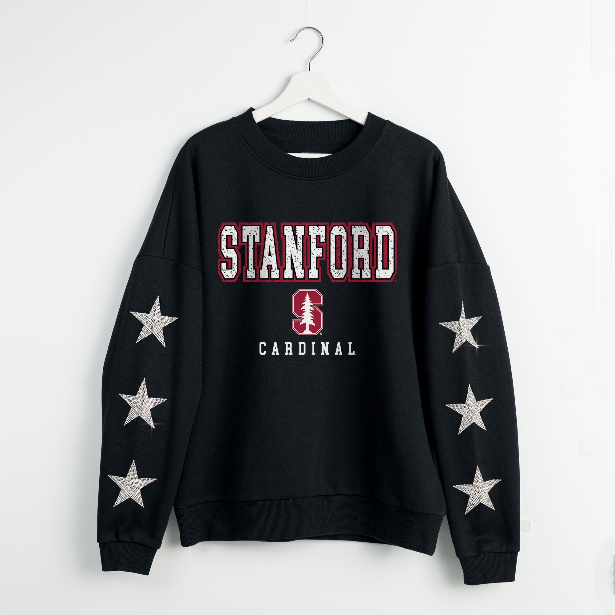 STANFORD CARDINAL VELOCITY STAR EMBELLISHED CREW SWEATSHIRT