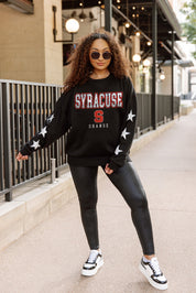 SYRACUSE ORANGE VELOCITY STAR EMBELLISHED CREW SWEATSHIRT