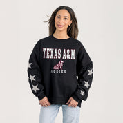 TEXAS A&M AGGIES VELOCITY STAR EMBELLISHED CREW SWEATSHIRT