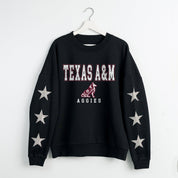 TEXAS A&M AGGIES VELOCITY STAR EMBELLISHED CREW SWEATSHIRT