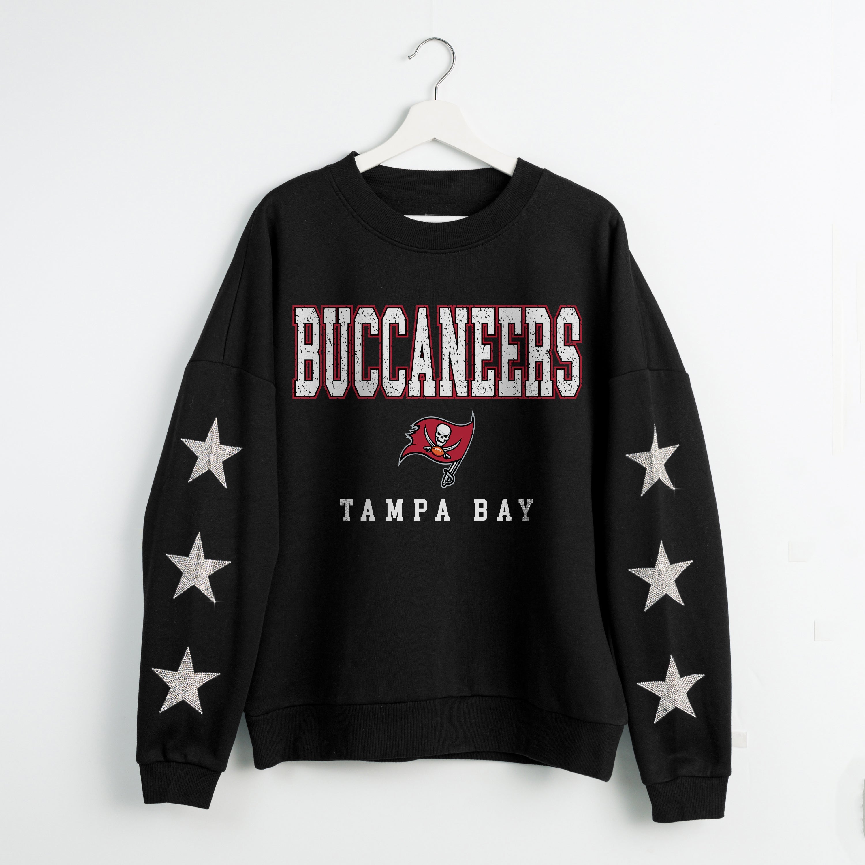 TAMPA BAY BUCCANEERS VELOCITY STAR EMBELLISHED CREW SWEATSHIRT
