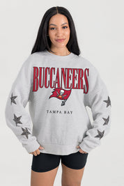 TAMPA BAY BUCCANEERS BOLD PLAY STAR EMBELLISHED CREW SWEATSHIRT BY RANDI MAHOMES