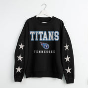 TENNESSEE TITANS VELOCITY STAR EMBELLISHED CREW SWEATSHIRT