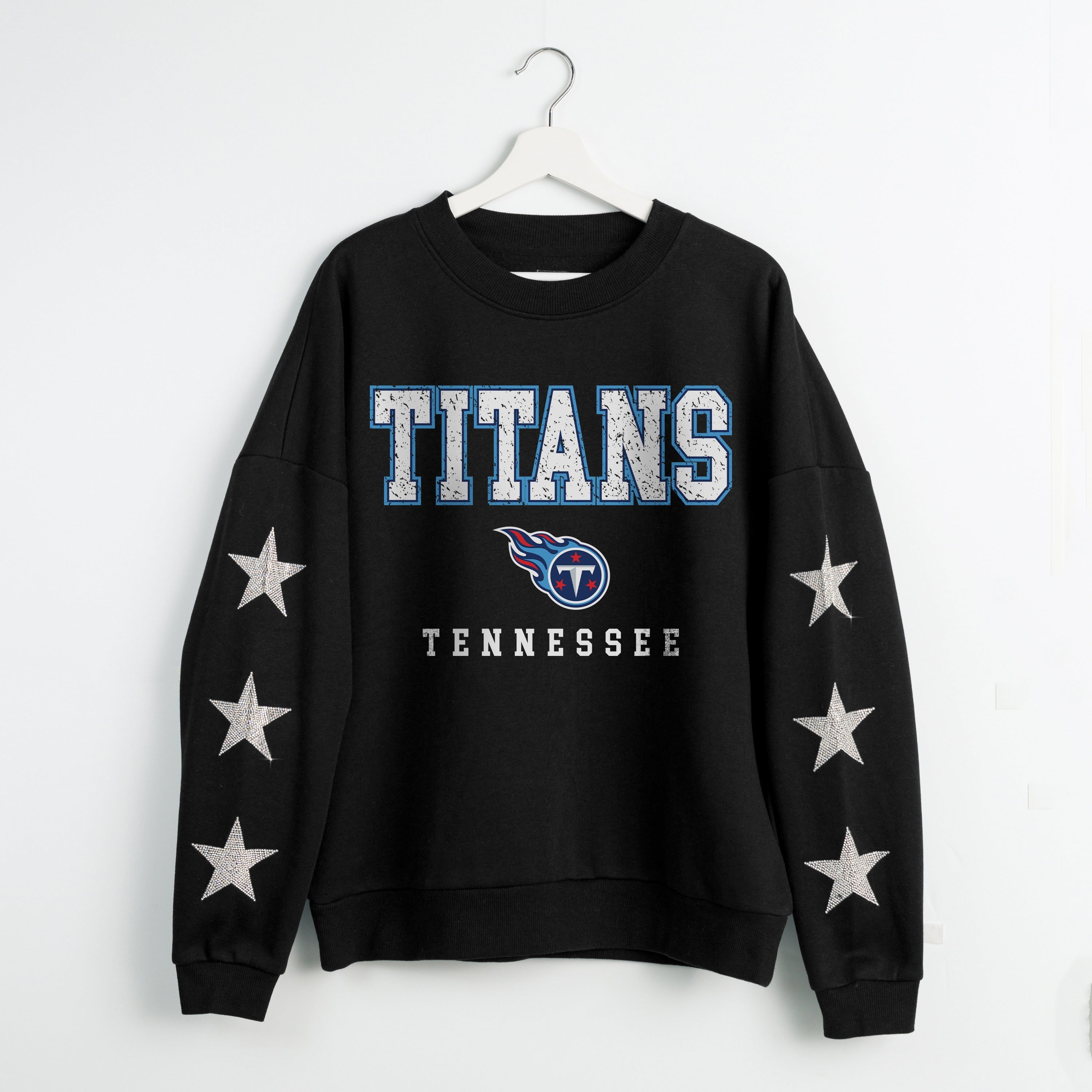 TENNESSEE TITANS VELOCITY STAR EMBELLISHED CREW SWEATSHIRT