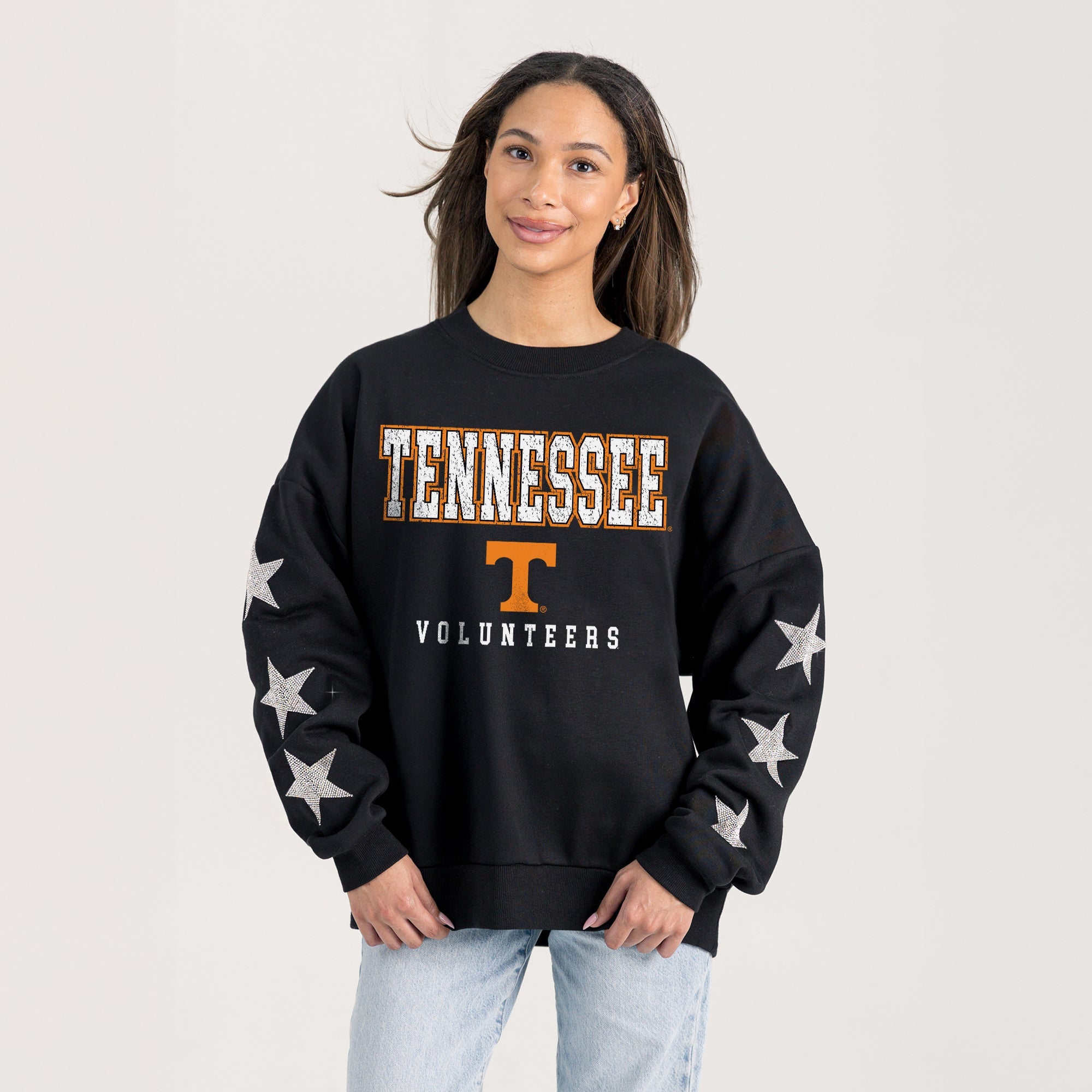 TENNESSEE VOLUNTEERS VELOCITY STAR EMBELLISHED CREW SWEATSHIRT