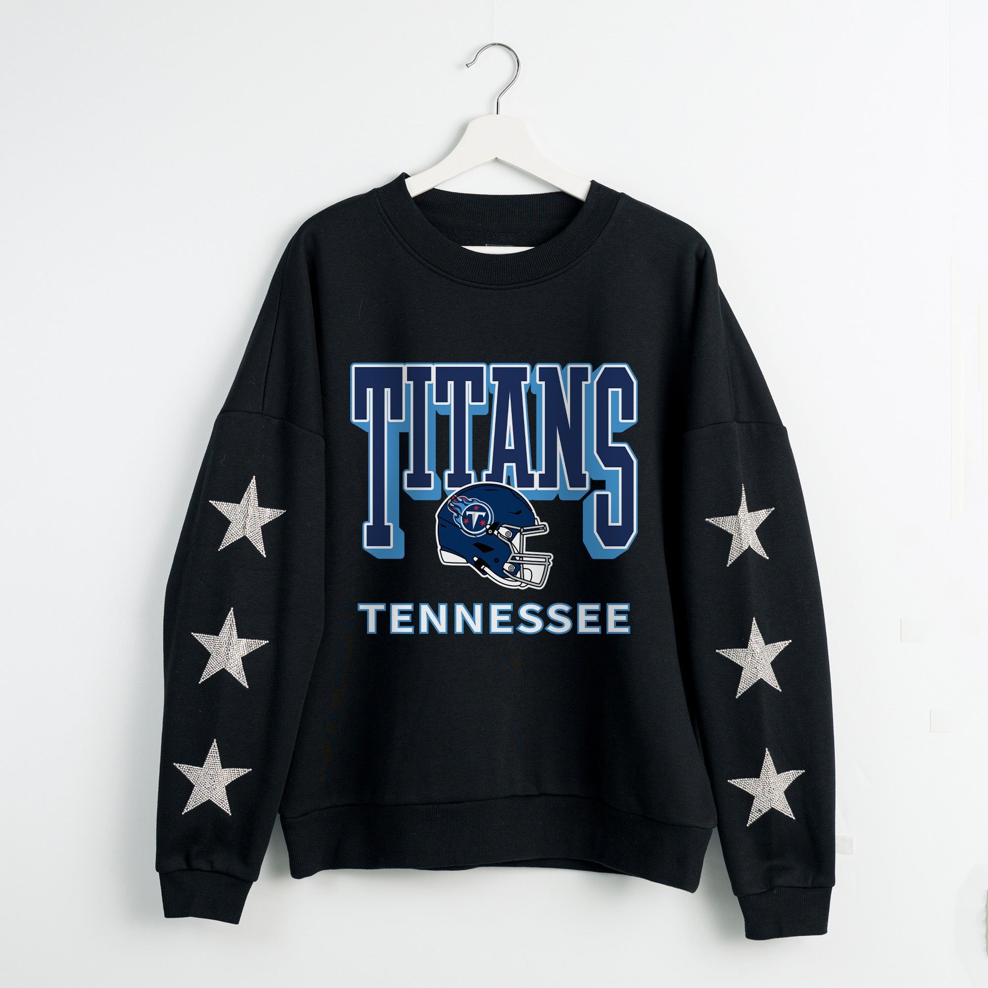 TENNESSEE TITANS PURE VICTORY STAR EMBELLISHED CREW SWEATSHIRT