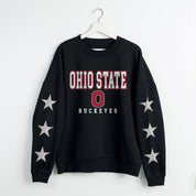OHIO STATE BUCKEYES VELOCITY STAR EMBELLISHED CREW SWEATSHIRT