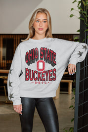 OHIO STATE BUCKEYES RESILIENCE STAR EMBELLISHED CREW SWEATSHIRT