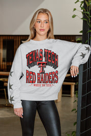 TEXAS TECH RED RAIDERS RESILIENCE STAR EMBELLISHED CREW SWEATSHIRT