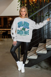 TULANE GREEN WAVE RESILIENCE STAR EMBELLISHED CREW SWEATSHIRT