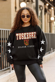 TUSKEGEE GOLDEN TIGERS VELOCITY STAR EMBELLISHED CREW SWEATSHIRT
