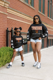 TUSKEGEE GOLDEN TIGERS VELOCITY STAR EMBELLISHED CREW SWEATSHIRT