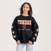 TUSKEGEE GOLDEN TIGERS VELOCITY STAR EMBELLISHED CREW SWEATSHIRT