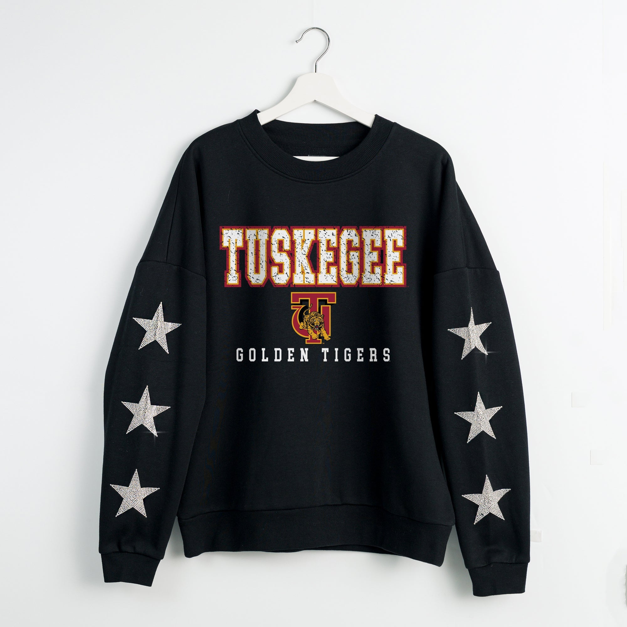 TUSKEGEE GOLDEN TIGERS VELOCITY STAR EMBELLISHED CREW SWEATSHIRT