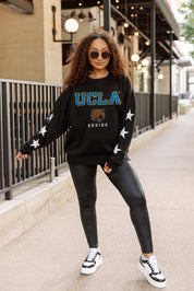 UCLA BRUINS VELOCITY STAR EMBELLISHED CREW SWEATSHIRT