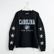NORTH CAROLINA TAR HEELS VELOCITY STAR EMBELLISHED CREW SWEATSHIRT