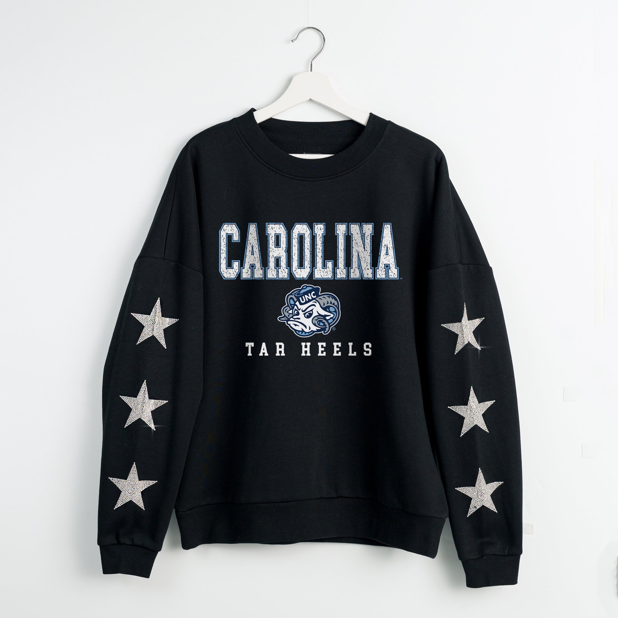 NORTH CAROLINA TAR HEELS VELOCITY STAR EMBELLISHED CREW SWEATSHIRT