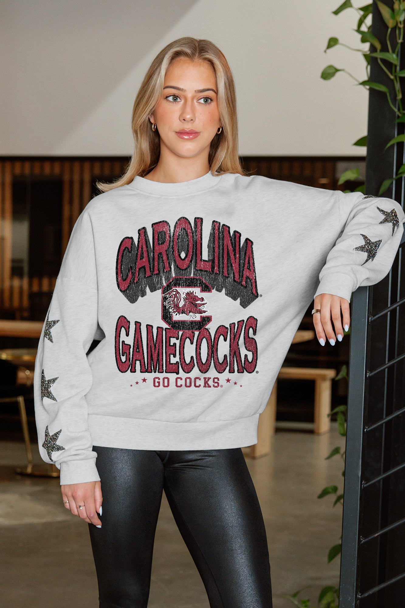 SOUTH CAROLINA GAMECOCKS RESILIENCE STAR EMBELLISHED CREW SWEATSHIRT