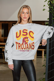 USC TROJANS RESILIENCE STAR EMBELLISHED CREW SWEATSHIRT