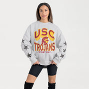 USC TROJANS RESILIENCE STAR EMBELLISHED CREW SWEATSHIRT