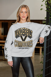 VANDERBILT COMMODORES RESILIENCE STAR EMBELLISHED CREW SWEATSHIRT