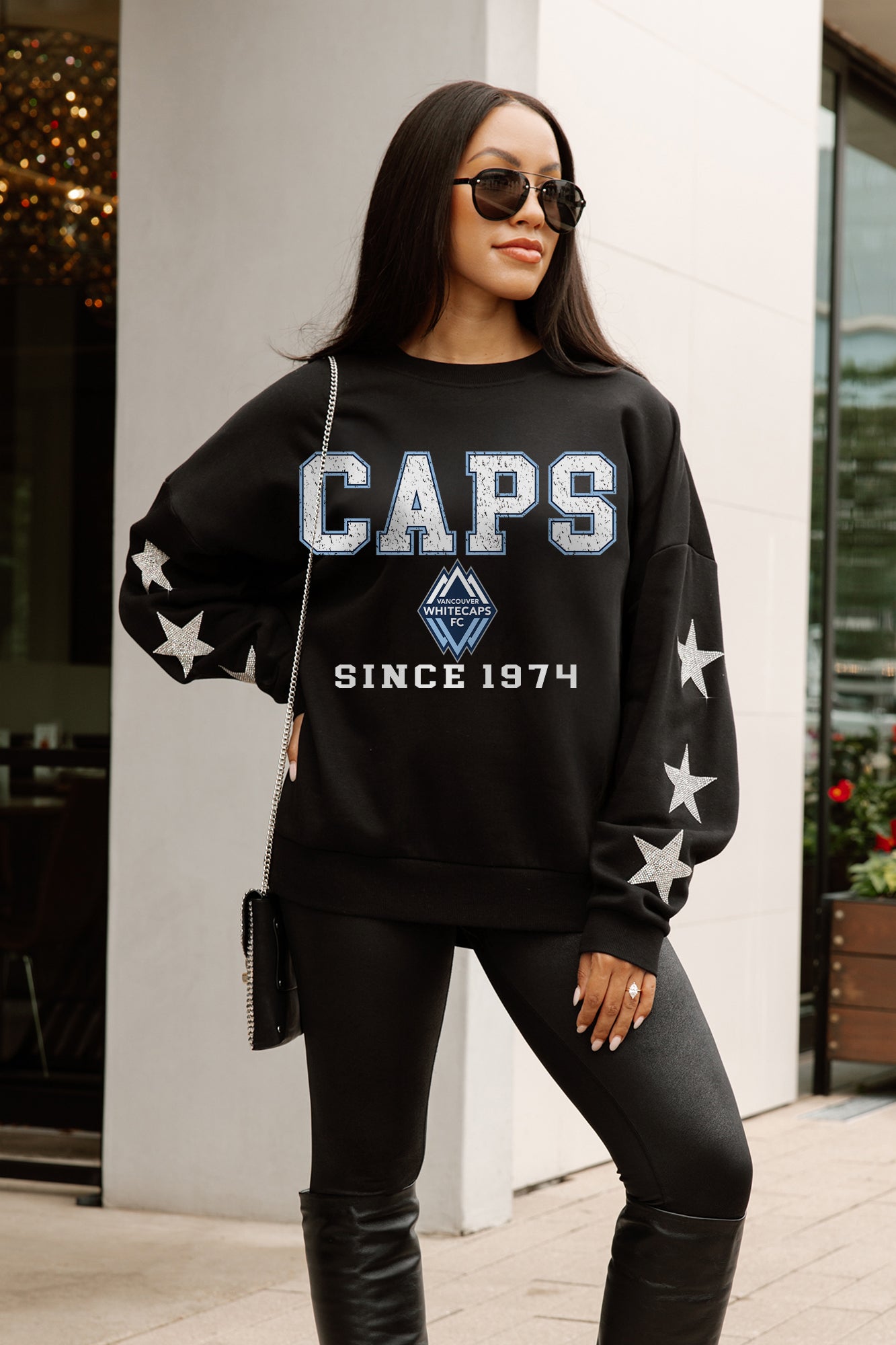 VANCOUVER WHITECAPS FC VELOCITY STAR EMBELLISHED CREW SWEATSHIRT
