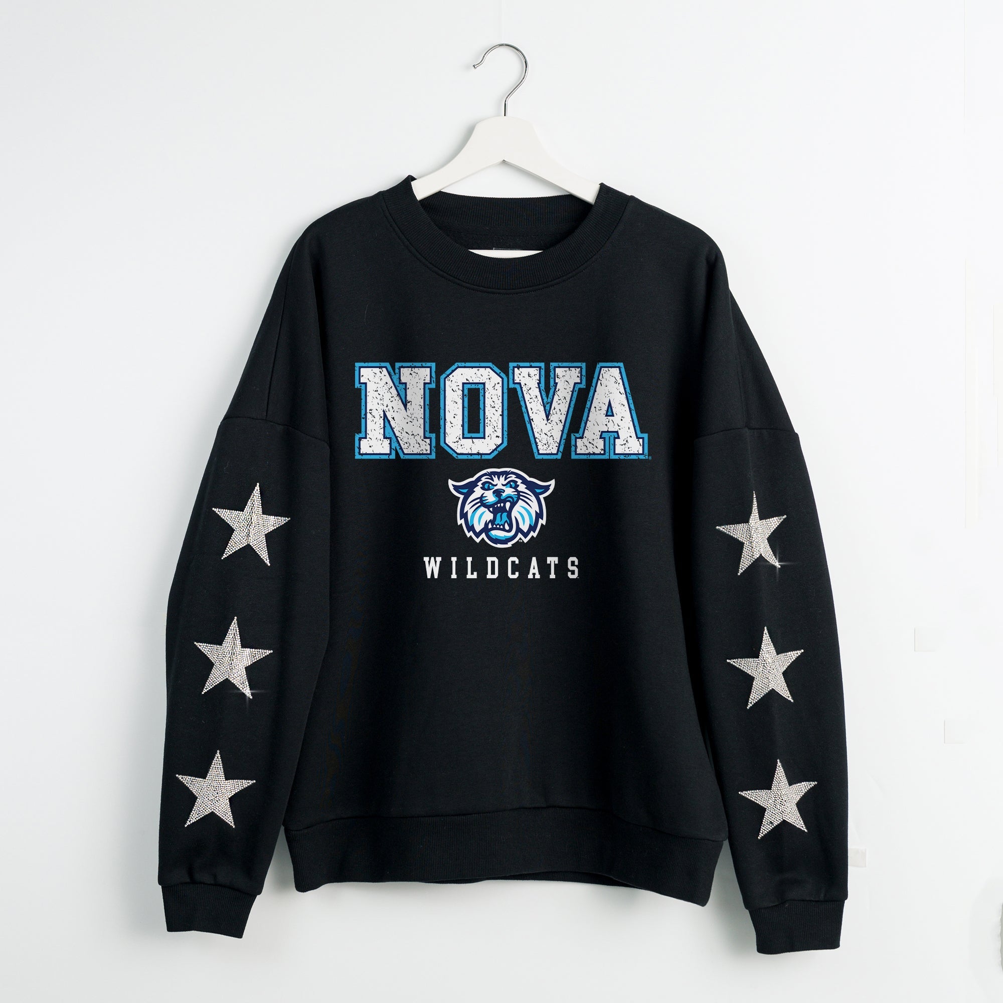 VILLANOVA WILDCATS VELOCITY STAR EMBELLISHED CREW SWEATSHIRT