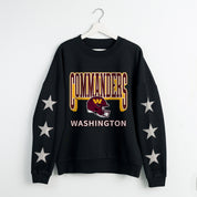 WASHINGTON COMMANDERS PURE VICTORY STAR EMBELLISHED CREW SWEATSHIRT