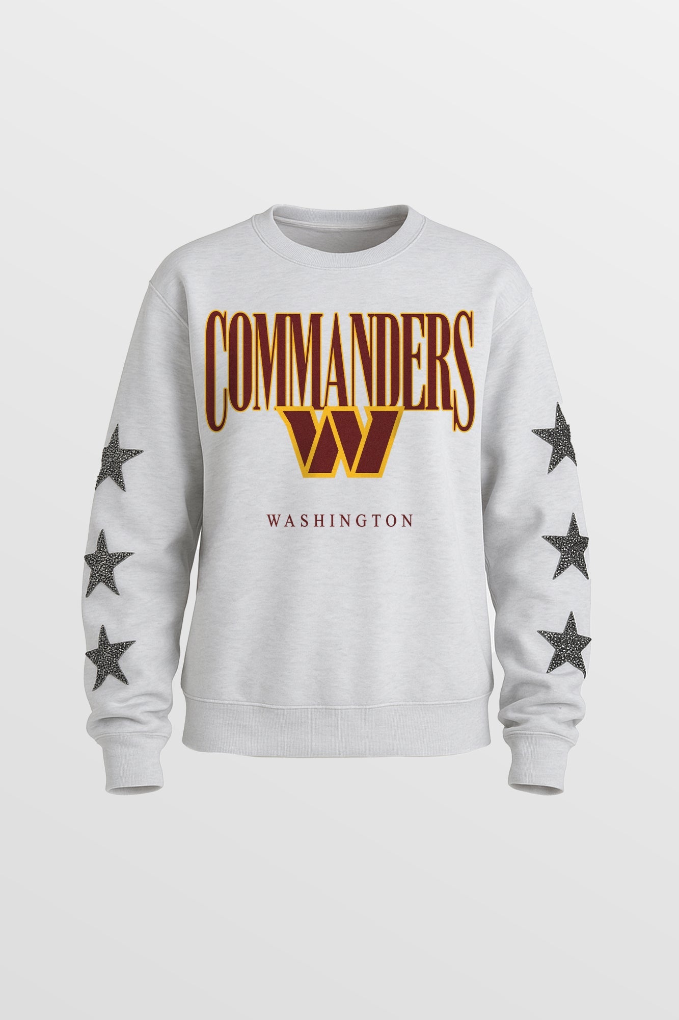 WASHINGTON COMMANDERS BOLD PLAY STAR EMBELLISHED CREW SWEATSHIRT BY RANDI MAHOMES