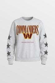 WASHINGTON COMMANDERS BOLD PLAY STAR EMBELLISHED CREW SWEATSHIRT BY RANDI MAHOMES