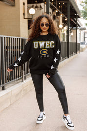 WISCONSIN-EAU CLAIRE BLUGOLDS VELOCITY STAR EMBELLISHED CREW SWEATSHIRT