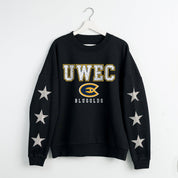 WISCONSIN-EAU CLAIRE BLUGOLDS VELOCITY STAR EMBELLISHED CREW SWEATSHIRT
