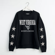 WEST VIRGINIA MOUNTAINEERS VELOCITY STAR EMBELLISHED CREW SWEATSHIRT