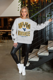 WEST VIRGINIA MOUNTAINEERS RESILIENCE STAR EMBELLISHED CREW SWEATSHIRT