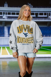 WEST VIRGINIA MOUNTAINEERS RESILIENCE STAR EMBELLISHED CREW SWEATSHIRT