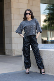 ENDLESSLY EDGY CARGO FAUX LEATHER BOTTOMS