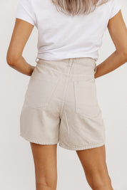 ELEVATED CLASSIC MOM SHORTS IN STONE