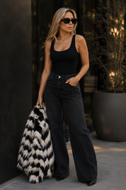 ELEVATE FAUX FUR STRIPED JACKET