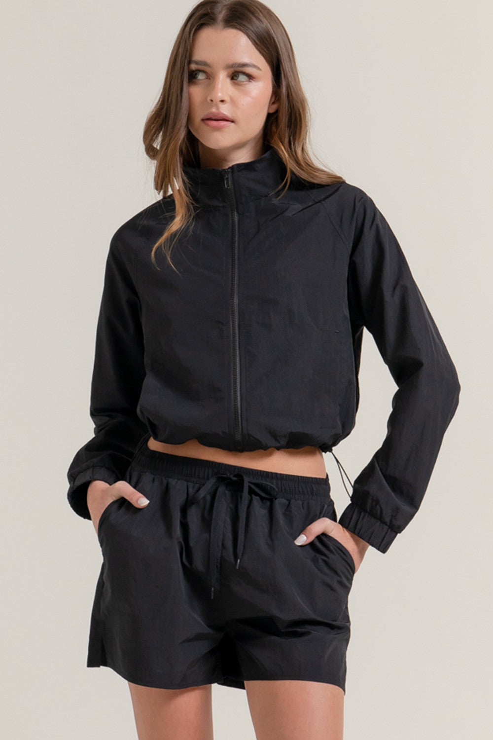 NEW HEIGHTS CROP JACKET AND SHORTS SET