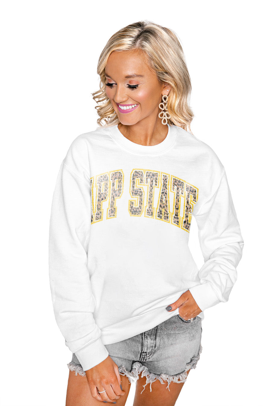 APPALACHIAN STATE MOUNTAINEERS "SNAP" PERFECT CREW SWEATSHIRT-APPALACHIAN STATE MOUNTAINEERS