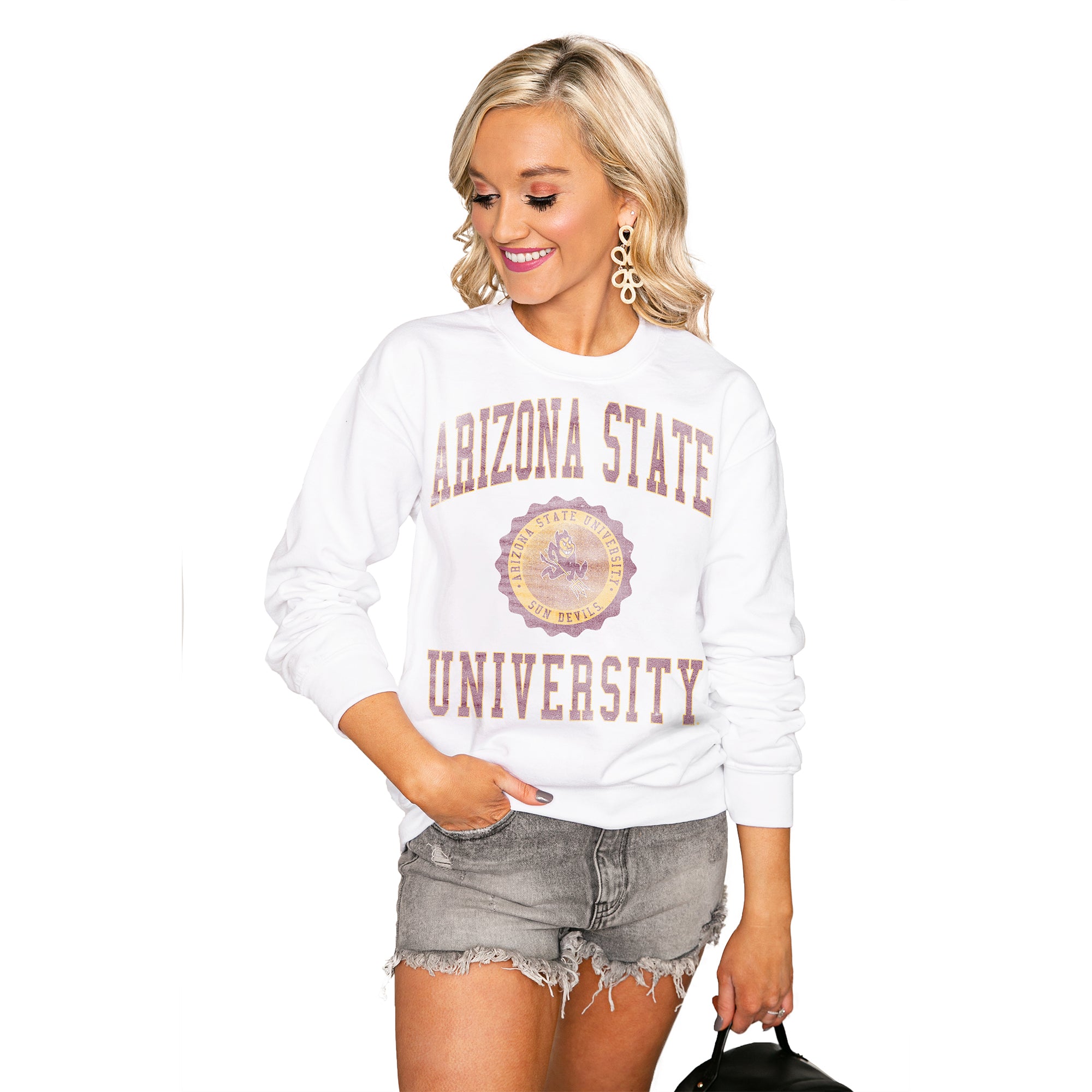 ARIZONA STATE SUN DEVILS "SEAL OF APPROVAL" PERFECT CREW SWEATSHIRT-ARIZONA STATE SUN DEVILS