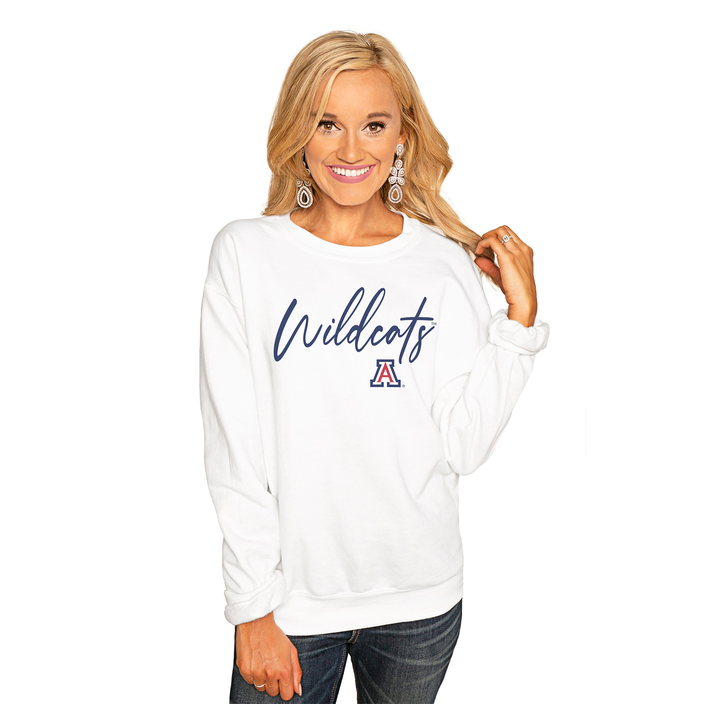 ARIZONA WILDCATS "WIN THE DAY" PERFECT COZY CREW SWEATSHIRT-ARIZONA WILDCATS