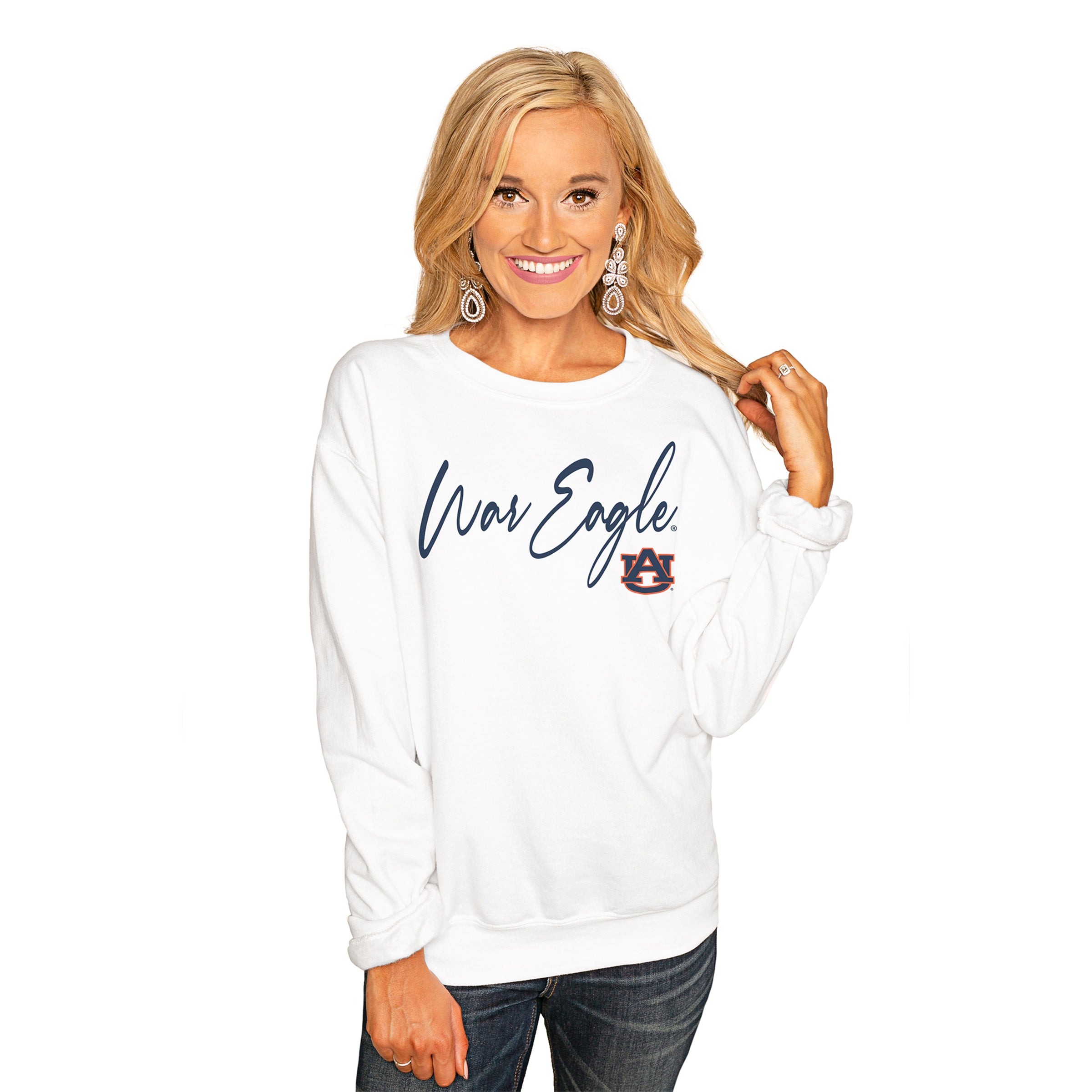 AUBURN TIGERS Win The Day Crew Sweatshirt-AUBURN TIGERS