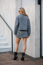 GRID PLAY CARGO DENIM JACKET